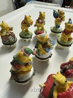 Disney Midwest of Cannon Falls Lot of 10 Diff Classic Pooh Trinket Boxes