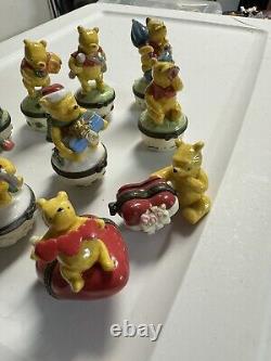 Disney Midwest of Cannon Falls Lot of 10 Diff Classic Pooh Trinket Boxes