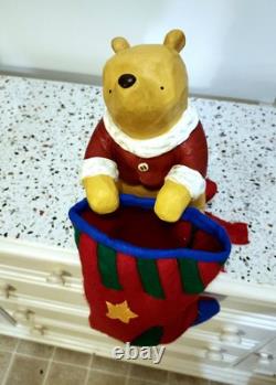 Disney Midwest of Cannon Falls Winnie The Pooh Statue Stocking Rare Santa