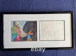 Disney New Adventures Winnie The Pooh Orig Cel + Clean-up Drawing Piglet Roo