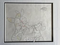 Disney New Adventures Winnie The Pooh Orig Cel + Clean-up Drawing Piglet Roo