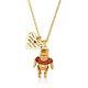 Disney Official Gold-plated Crystal Winnie The Pooh Bear Pendant Necklace