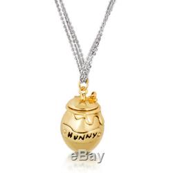 Disney Official Gold-Plated Winnie the Pooh Bear Hunny Pot Necklace