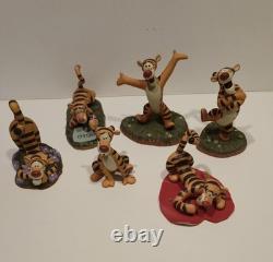 Disney Pooh Tigger Figurines, Hand Crafted, Collectible Glazed Porcelain READ