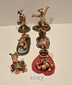 Disney Pooh Tigger Figurines, Hand Crafted, Collectible Glazed Porcelain READ