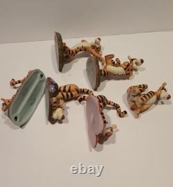 Disney Pooh Tigger Figurines, Hand Crafted, Collectible Glazed Porcelain READ
