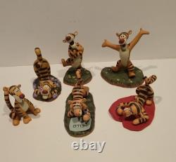 Disney Pooh Tigger Figurines, Hand Crafted, Collectible Glazed Porcelain READ