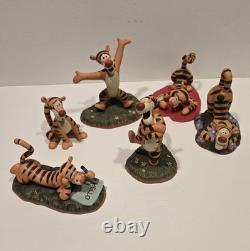 Disney Pooh Tigger Figurines, Hand Crafted, Collectible Glazed Porcelain READ