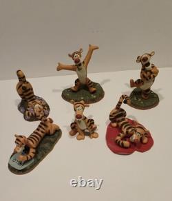 Disney Pooh Tigger Figurines, Hand Crafted, Collectible Glazed Porcelain READ