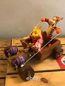 Disney Pooh Tigger & Piglet in Cart resin statue figurine ornament