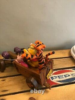 Disney Pooh Tigger & Piglet in Cart resin statue figurine ornament
