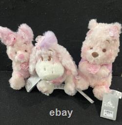 Disney Sakura Cherry Blossom Winnie The Pooh Eeyore Piglet Plush Set New