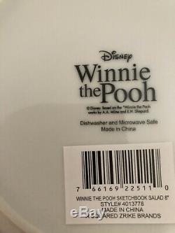 Disney Sketchbook Winnie The Pooh 12 piece set Dinner & Salad Plates & Bowls