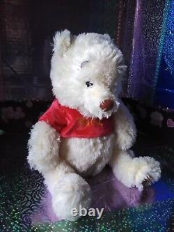 Disney Store Authentic Original Fuzzy Winnie The Pooh Cream Color 14 Plush