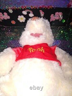 Disney Store Authentic Original Fuzzy Winnie The Pooh Cream Color 14 Plush