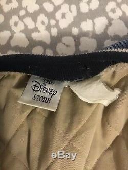 Disney Store Denim Varsity Jacket Winnie the Pooh Lined Mens L Embroidered
