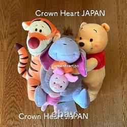 Disney Store Japan Winnie the Pooh Plush Doll Happy Hug Pooh & Friends Eeyore