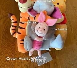 Disney Store Japan Winnie the Pooh Plush Doll Happy Hug Pooh & Friends Eeyore