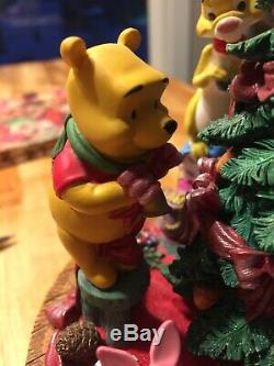 Disney Store Winnie The Pooh And Friends Music Box Christmas Tree Figurine