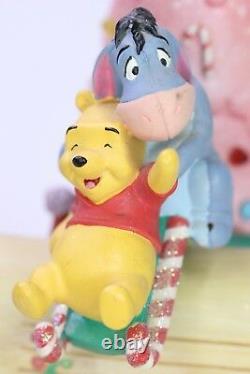 Disney Store Winnie The Pooh Music Box Christmas Santa Claus Wish List Figurine