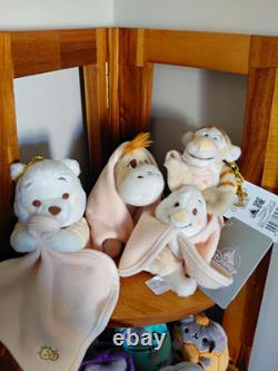 Disney Store Winnie the Pooh Plush Keychain Set Winter 2023