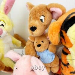 Disney Store Winnie the Pooh Rabbit Christopher Owl Kanga Roo Piglet Tigger Lot