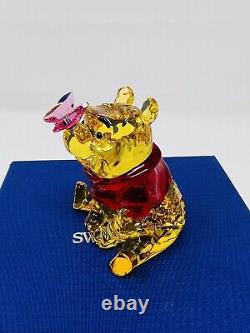Disney Swarovski Crystal Winnie the pooh with pink butterfly on his nose