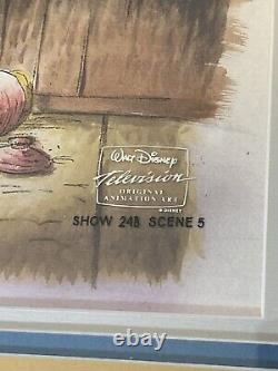 Disney TV Animation Art Framed Winnie the Pooh Two (2) Original Production Cels