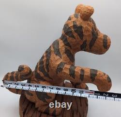 Disney Tigger Big Fig Winnie The Pooh 75th Anniversary Faux Wood Carved Repaired