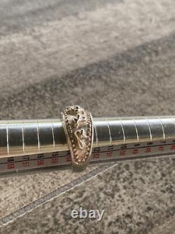 Disney Vintage 925 Sterling Silver Embossed Winnie the Pooh & Friends Ring 6.5