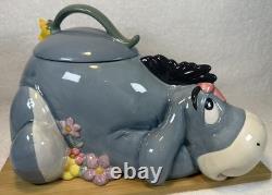 Disney -Vintage- Eeyore Flowers Cookie Jar Figurine -1990's Nice condition