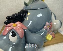 Disney -Vintage- Eeyore Flowers Cookie Jar Figurine -1990's Nice condition