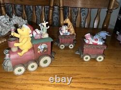 Disney Vtg Winnie The Pooh Michel & Co Xmas Train Centerpiece Rare