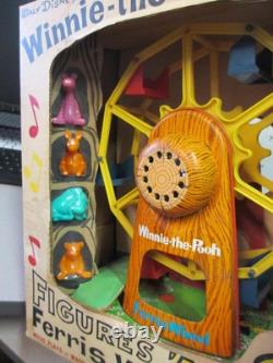 Disney WINNIE THE POOH 1964 Chein ferris wheel toy playset windup MIB unused OSS