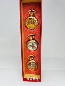 Disney WINNIE THE POOH Limited Edition Collector's Pocket Watches Set of 3 Mint