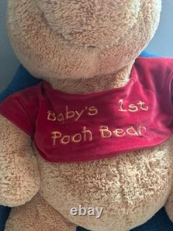 Disney Winnie The Pooh Baby's First Pooh Bear JUMBO Plush Teddy Bear RARE loves