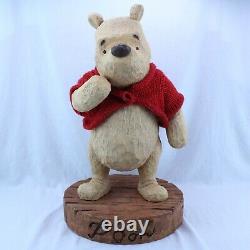 Disney Winnie The Pooh Big Fig 75th Anniversary With Sweater Faux Wood Carving