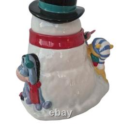 Disney Winnie The Pooh Cookie Jar Tigger Piglet Snowman Disneylnd Large Ceramic