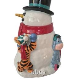 Disney Winnie The Pooh Cookie Jar Tigger Piglet Snowman Disneylnd Large Ceramic