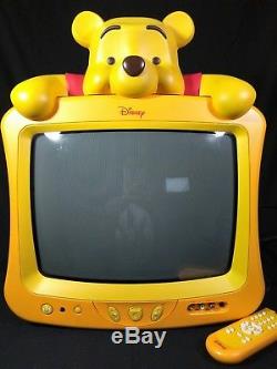 Disney Winnie The Pooh DT1350-RWP 13Analog CRT Television with remote RARE