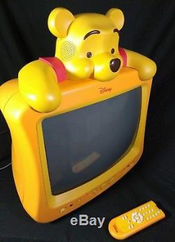 Disney Winnie The Pooh DT1350-RWP 13Analog CRT Television with remote RARE