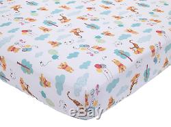 Disney Winnie The Pooh First Best Friend 4 Piece Nursery Crib Bedding Set, Aqua/