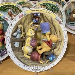 Disney Winnie The Pooh & Friends 3D Collectors Plates Lot of 8 Vintage 1995 Mint