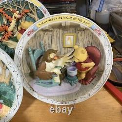 Disney Winnie The Pooh & Friends 3D Collectors Plates Lot of 8 Vintage 1995 Mint