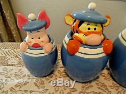 Disney Winnie The Pooh & Friendsfull Set Of Ceramic Cookie Jarspeek A Boo