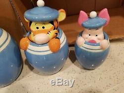 Disney Winnie The Pooh Piglet Tigger Eeyore Peek Cookie Jar Canister Set of 4