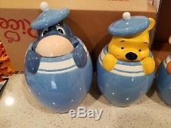 Disney Winnie The Pooh Piglet Tigger Eeyore Peek Cookie Jar Canister Set of 4