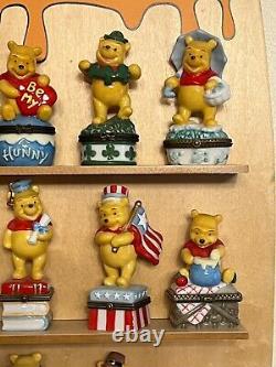 Disney Winnie The Pooh Porcelain Hinged Box 12 Months Calendar with Display Shelf