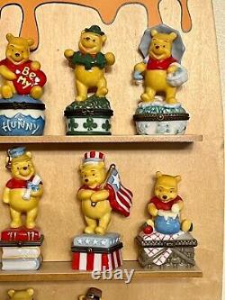 Disney Winnie The Pooh Porcelain Hinged Box 12 Months Calendar with Display Shelf