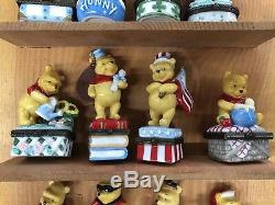 Disney Winnie The Pooh Porcelain Trinket Boxes 12 Months Calendar Display Shelf